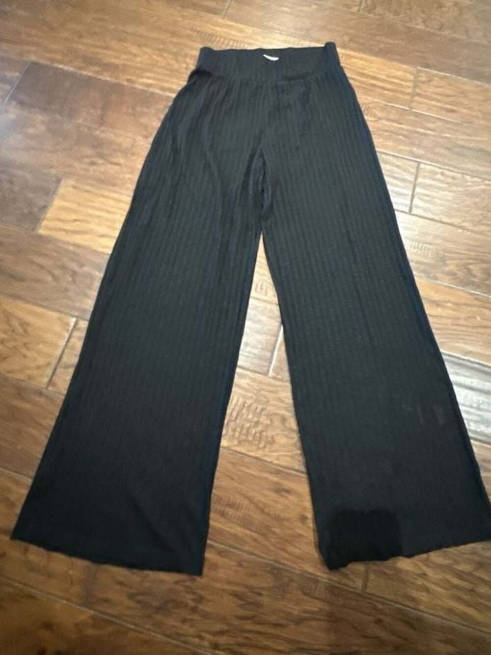 Abercrombie & Fitch Women's Ribbed Knit Elastic Waist Wide‎ Leg Lounge Pants